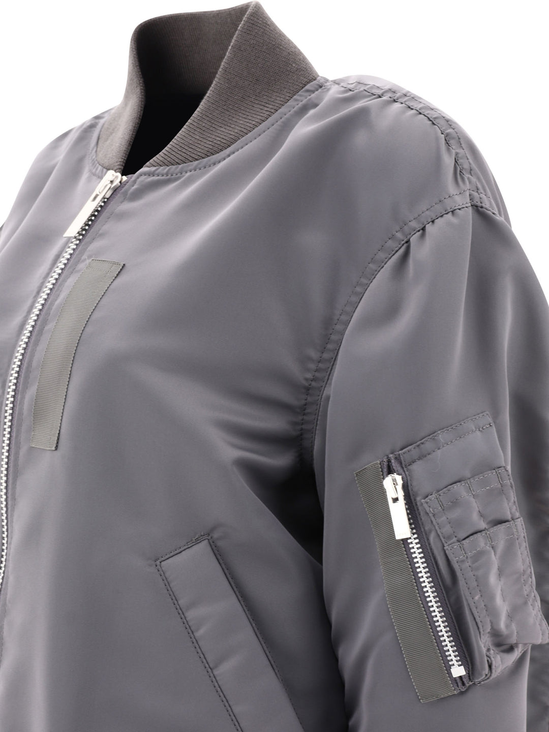 Nylon Twill Bomber Jacket Jackets Grey