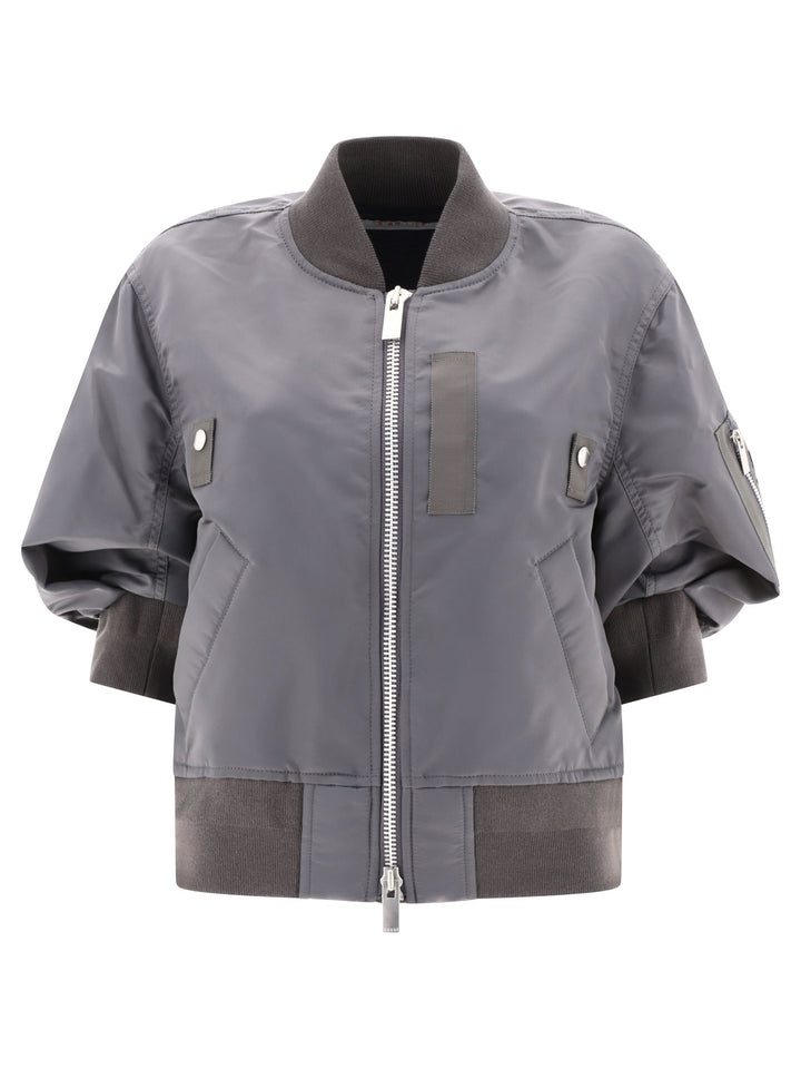 Nylon Twill Bomber Jacket Jackets Grey