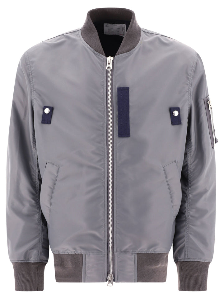 Nylon Twill Bomber Jacket Jackets Grey