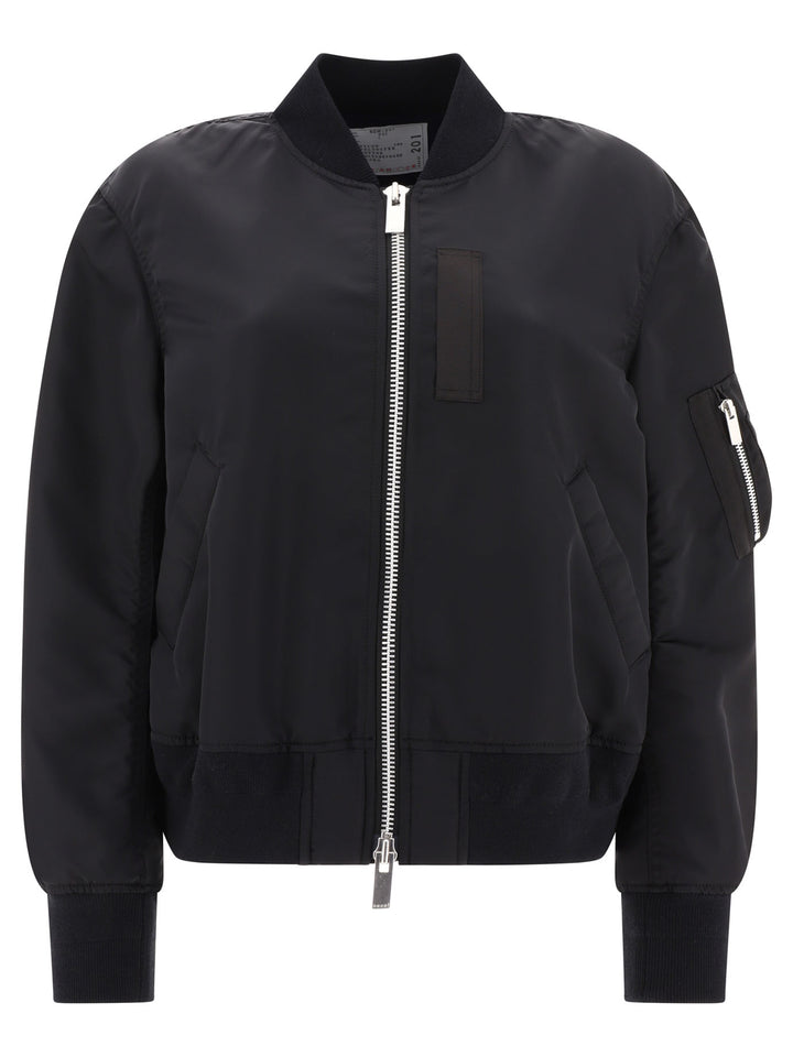 Nylon Twill Bomber Jacket Jackets Black