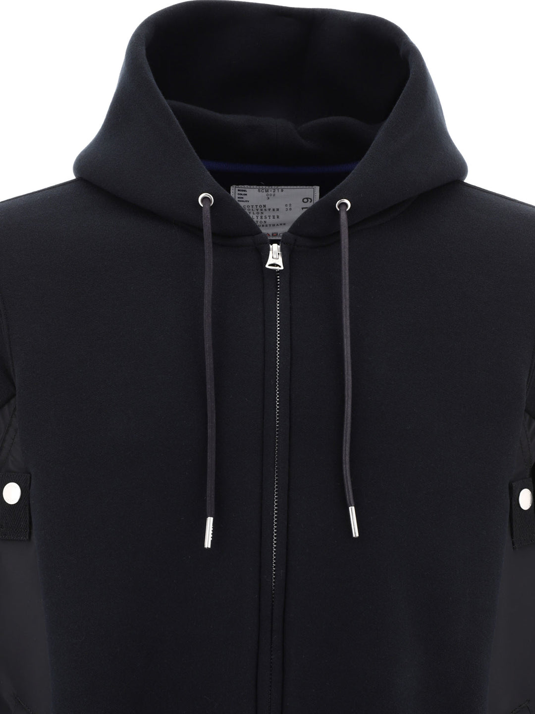 Hybrid Zippered Hoodie Sweatshirts Black