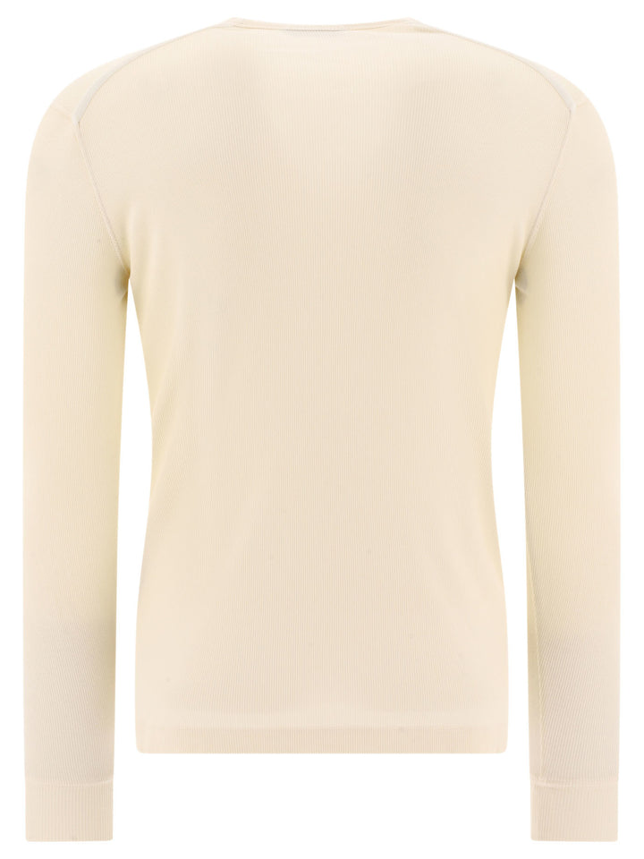 Lyocell Buttoned T-Shirt T-Shirts Beige