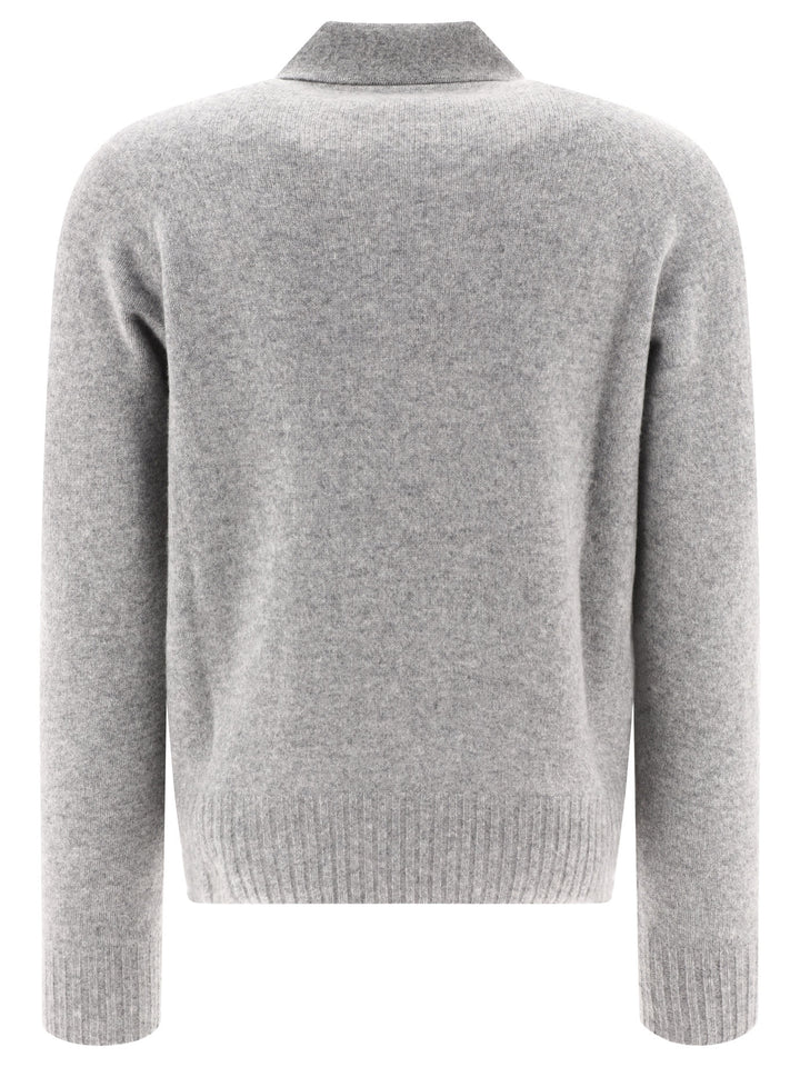 Polo-Style Sweater Knitwear Grey