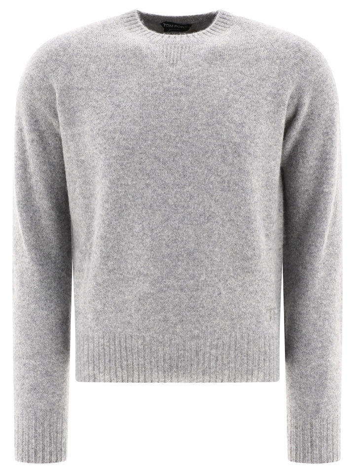 Cashmere Crewneck Sweater Knitwear Grey