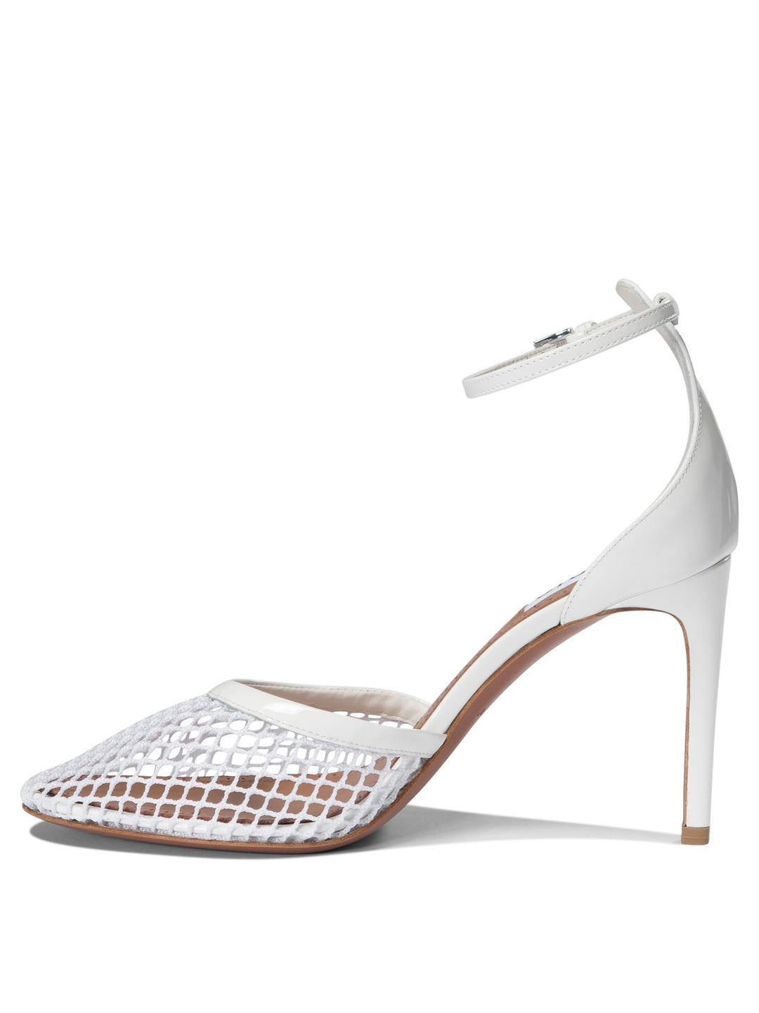 Mesh Pumps Heeled Shoes White