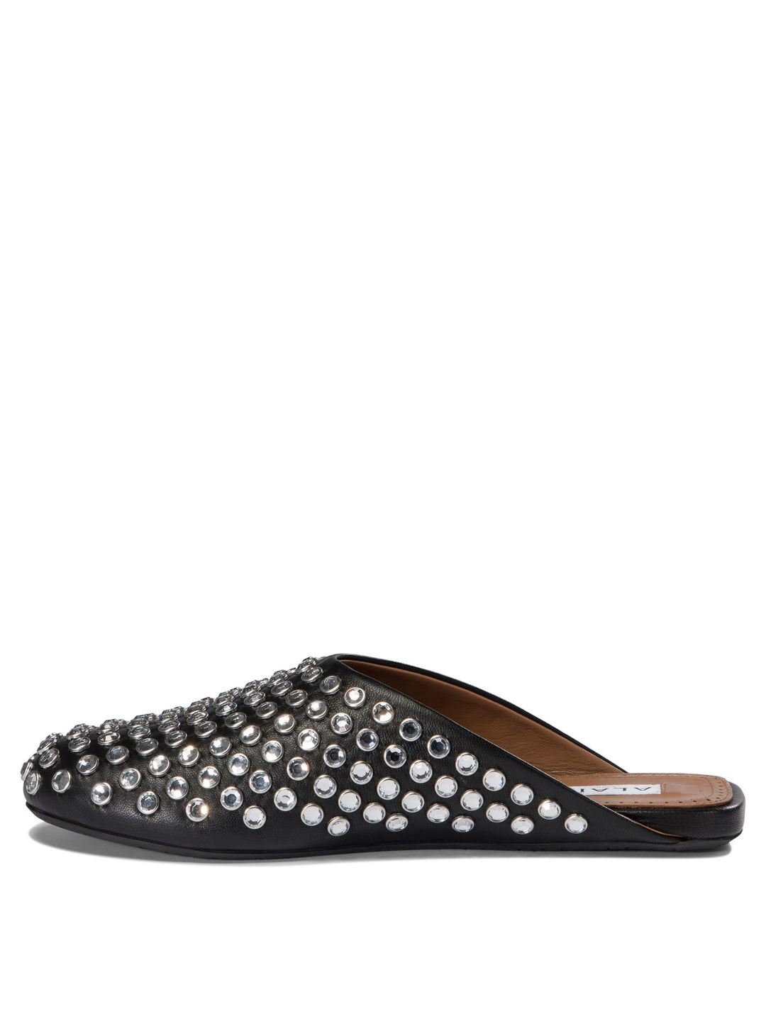 Mules With Rhinestones Loafers & Slippers Black