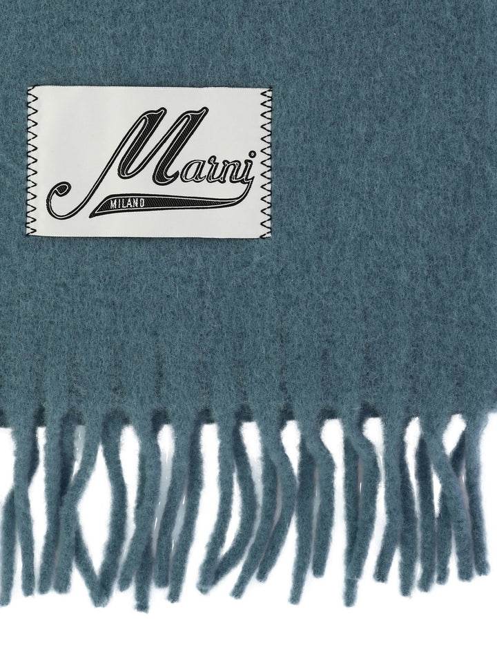 Scarf With Logo Patch Scarves Light Blue