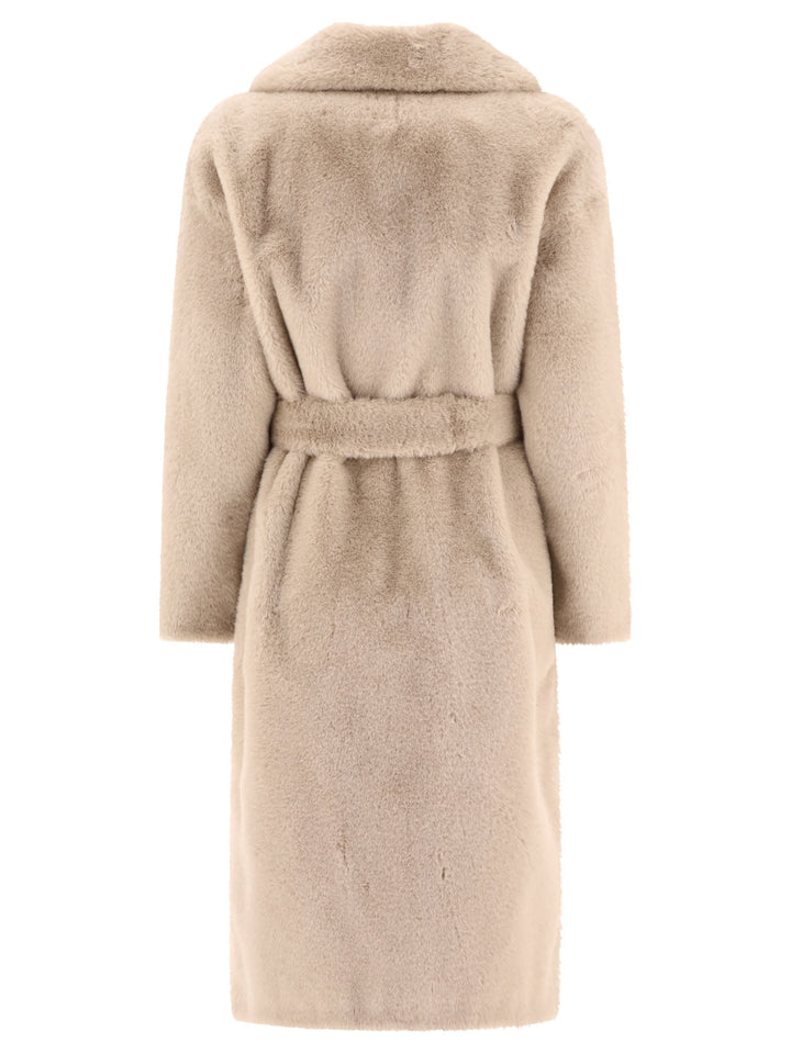 Belted Coat Coats Beige