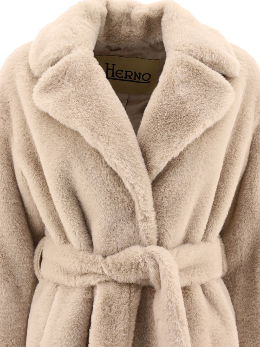 Belted Coat Coats Beige