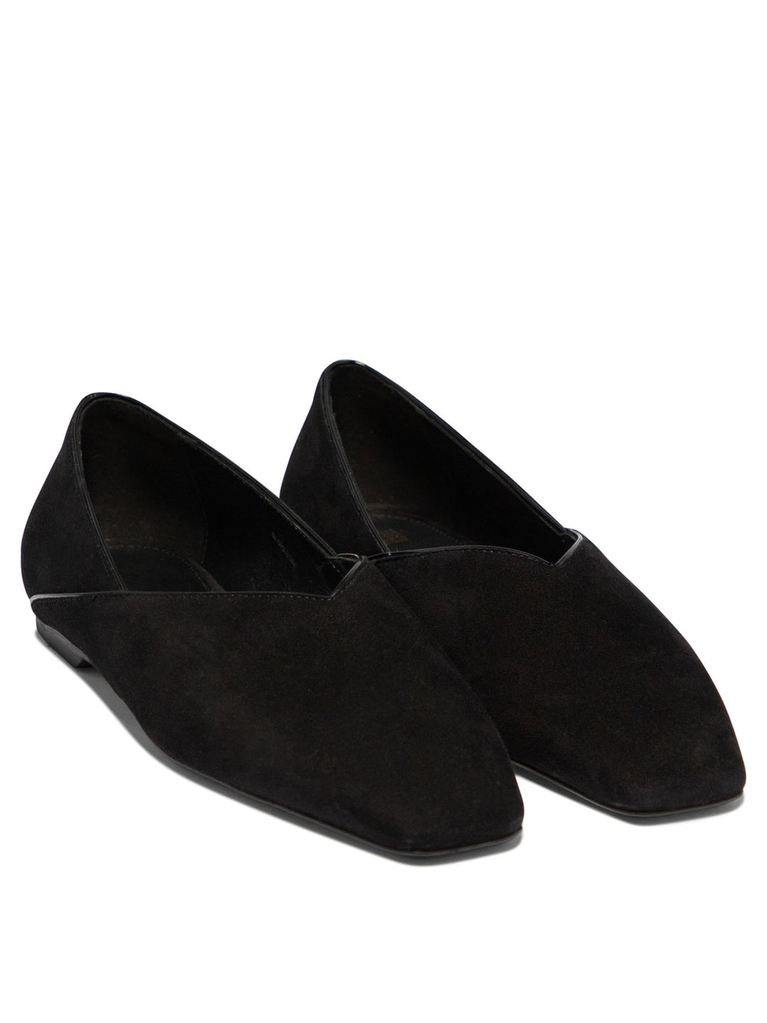 Suede Ballet Flats Ballerinas Black