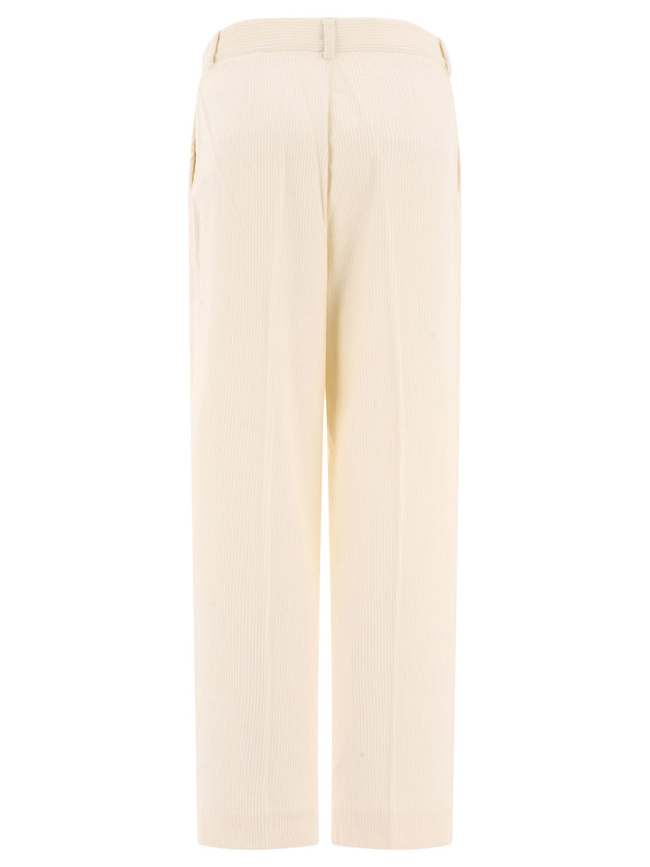 Ribbed Trousers White