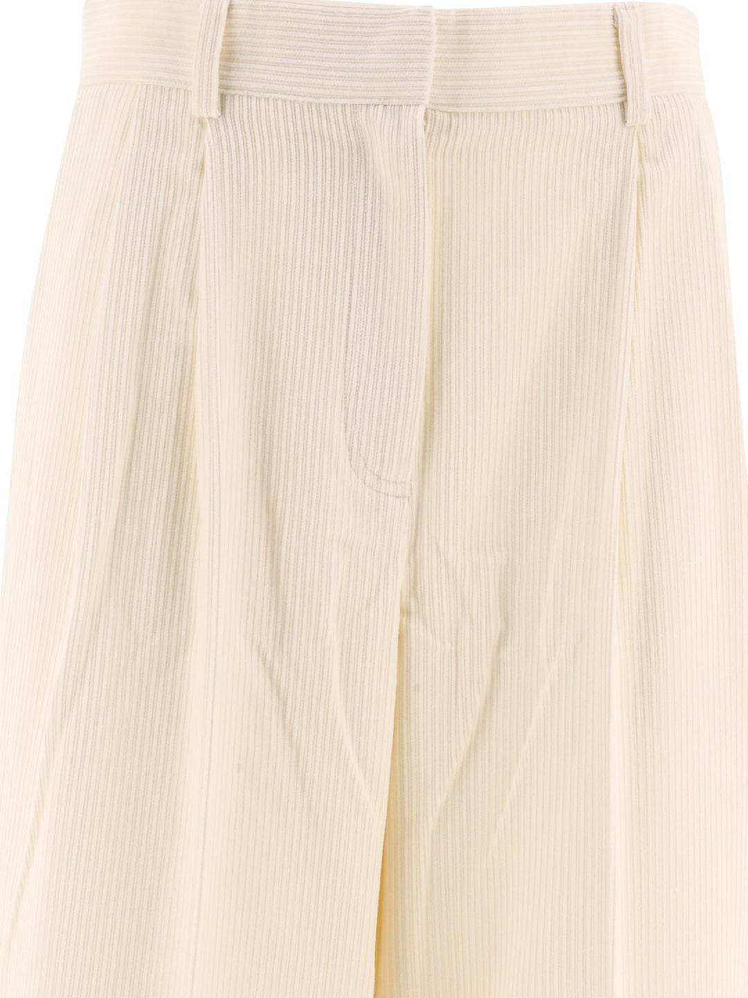 Ribbed Trousers White