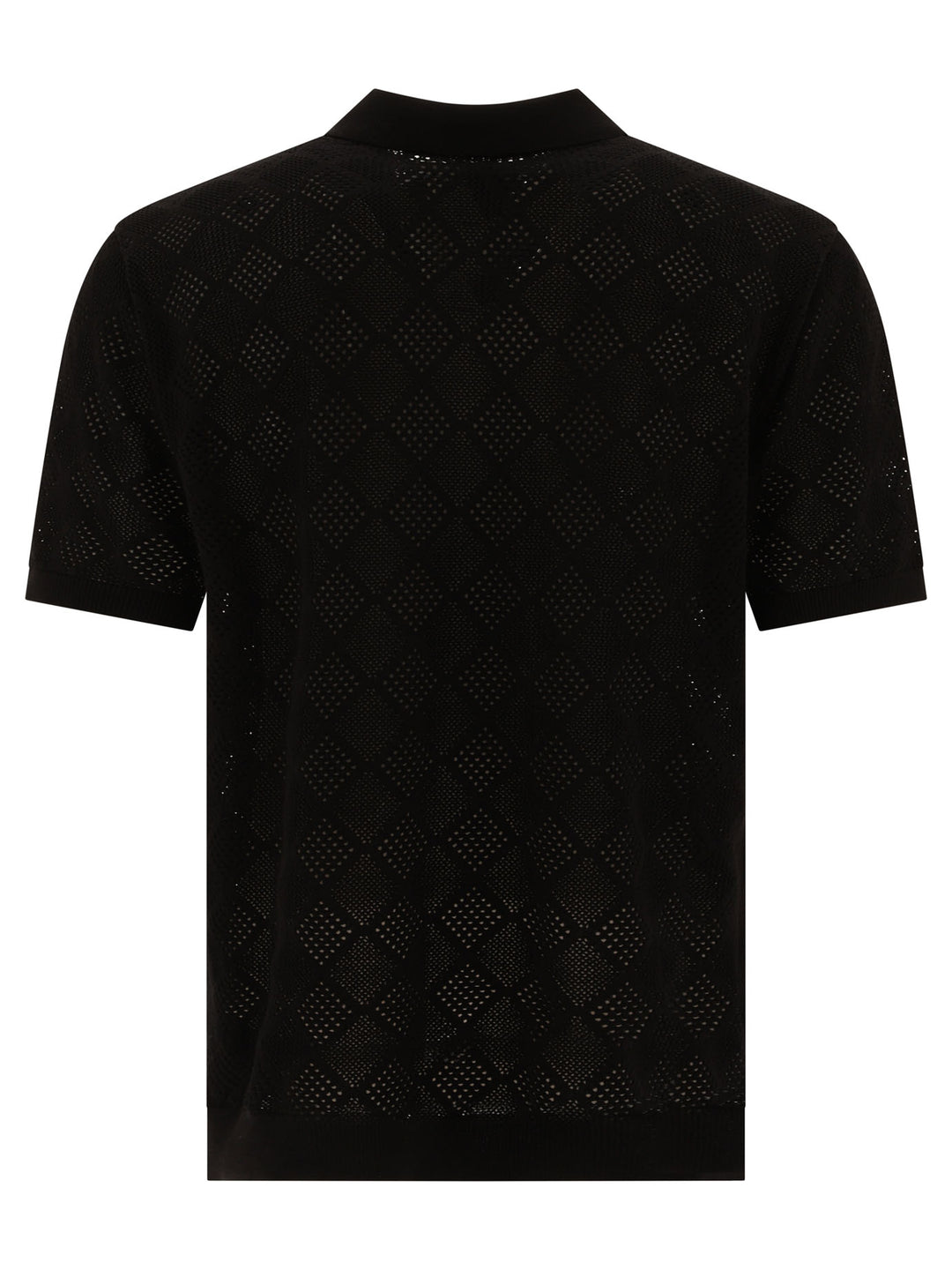 Zip Knit Mesh Polo Shirt Polo Shirts Black