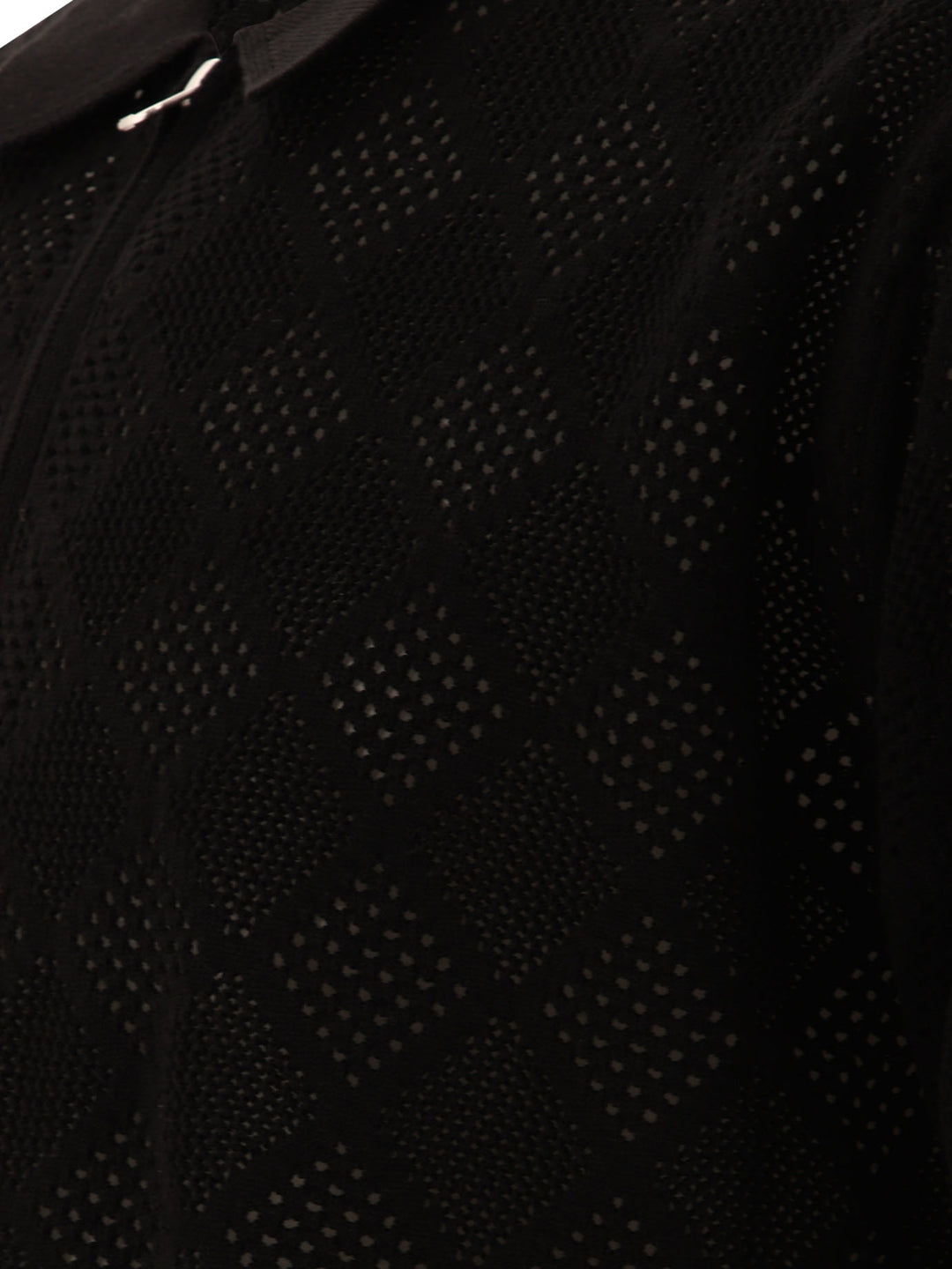 Zip Knit Mesh Polo Shirt Polo Shirts Black