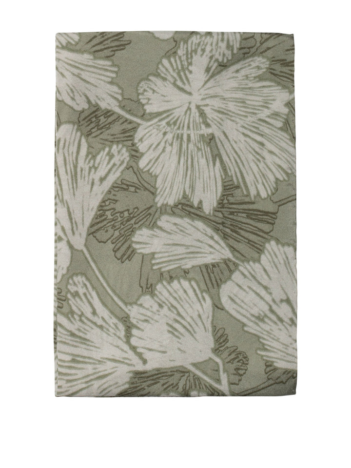 Silk Flower Print PongéE Foulard Scarves Green