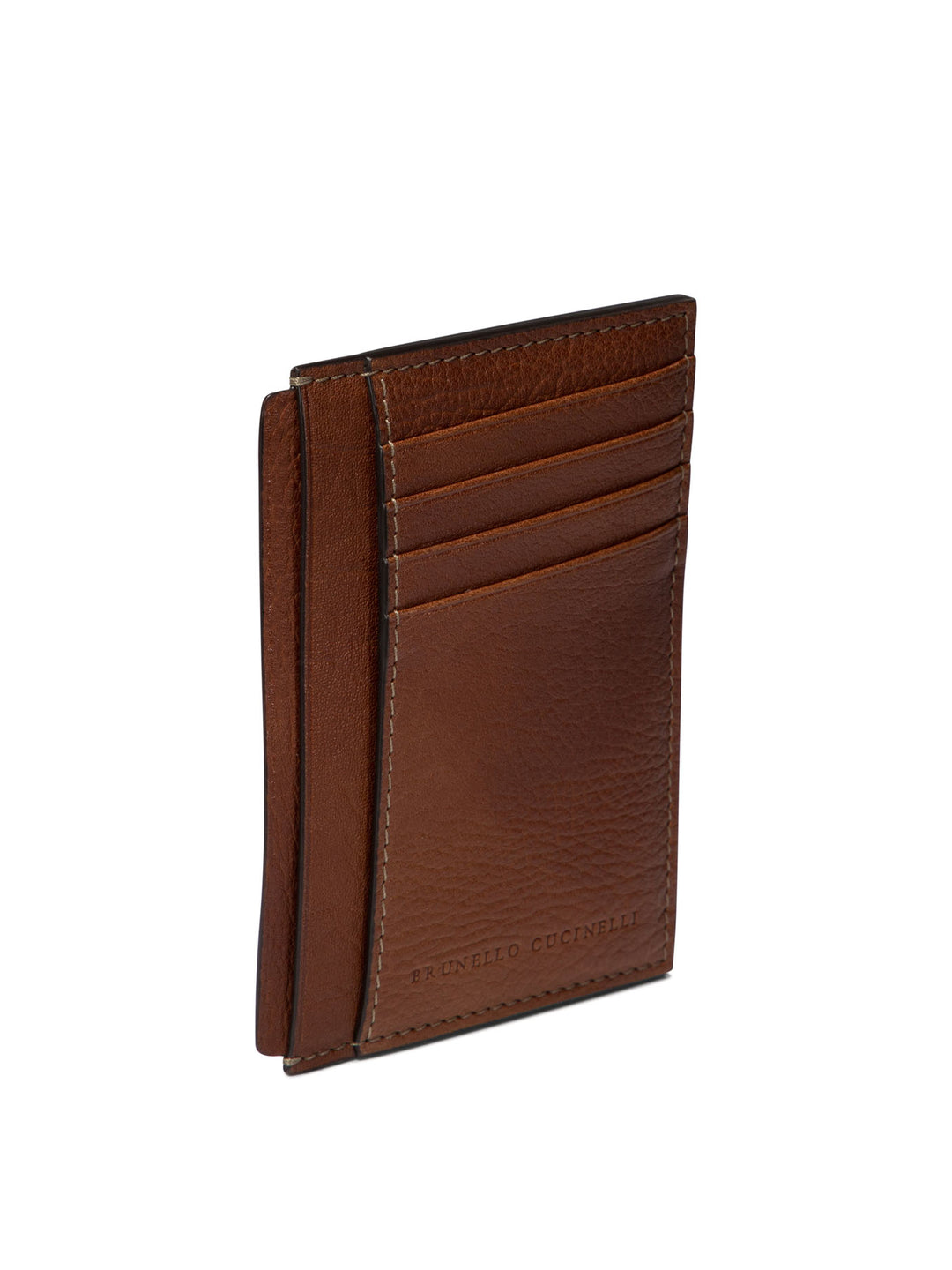 Grained Calfskin Slim Card Holder Wallets & Card Holders Brown