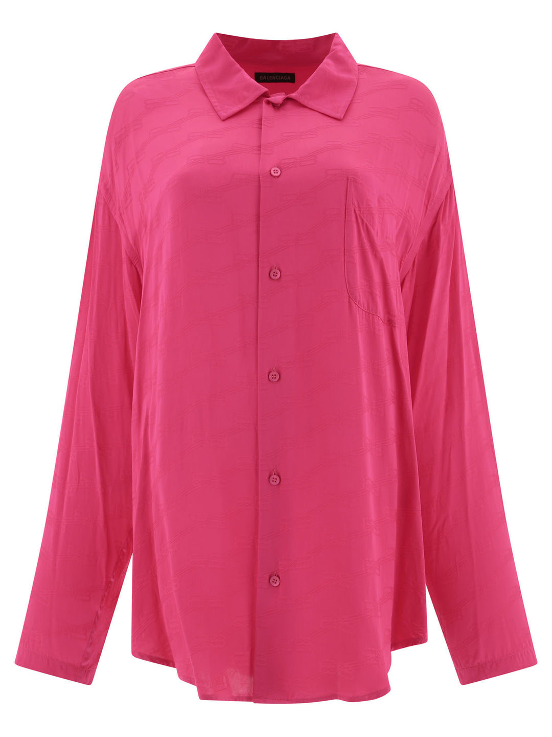 Shirt With Jacquard Logo Shirts Fuchsia