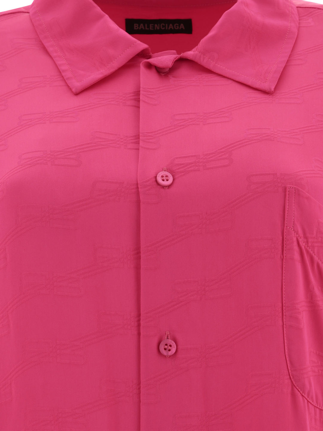 Shirt With Jacquard Logo Shirts Fuchsia