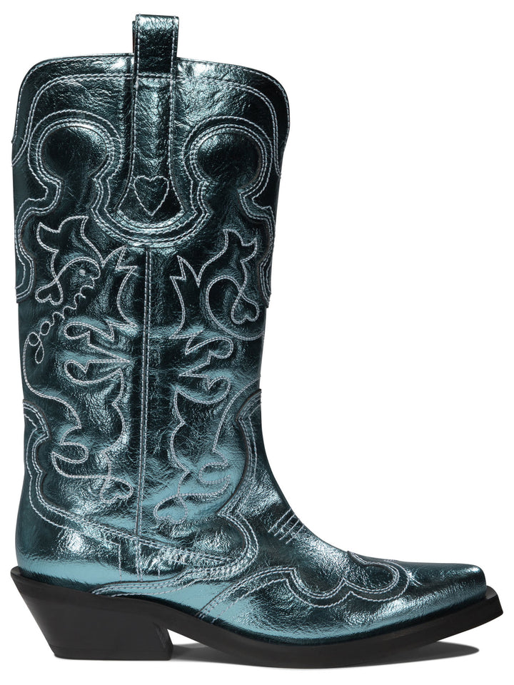 Western-Embroidered Boots Stivali & Stivaletti Light Blue