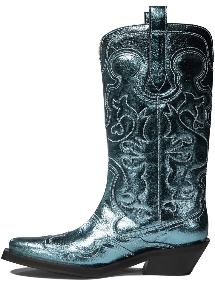 Western-Embroidered Boots Stivali & Stivaletti Light Blue