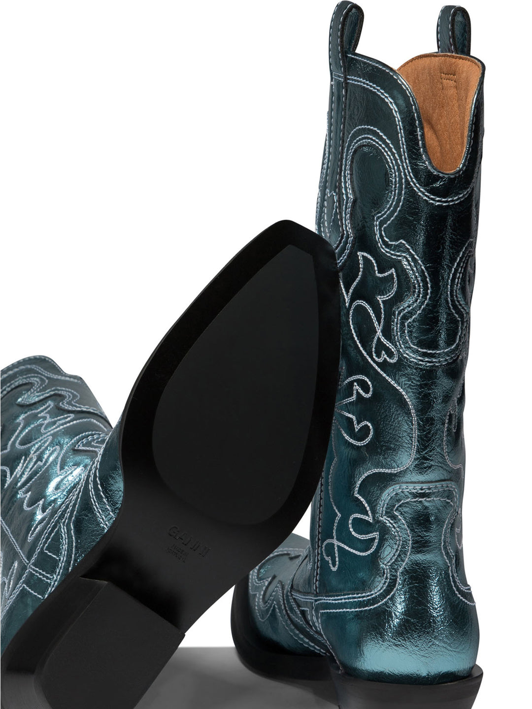 Western-Embroidered Boots Stivali & Stivaletti Light Blue