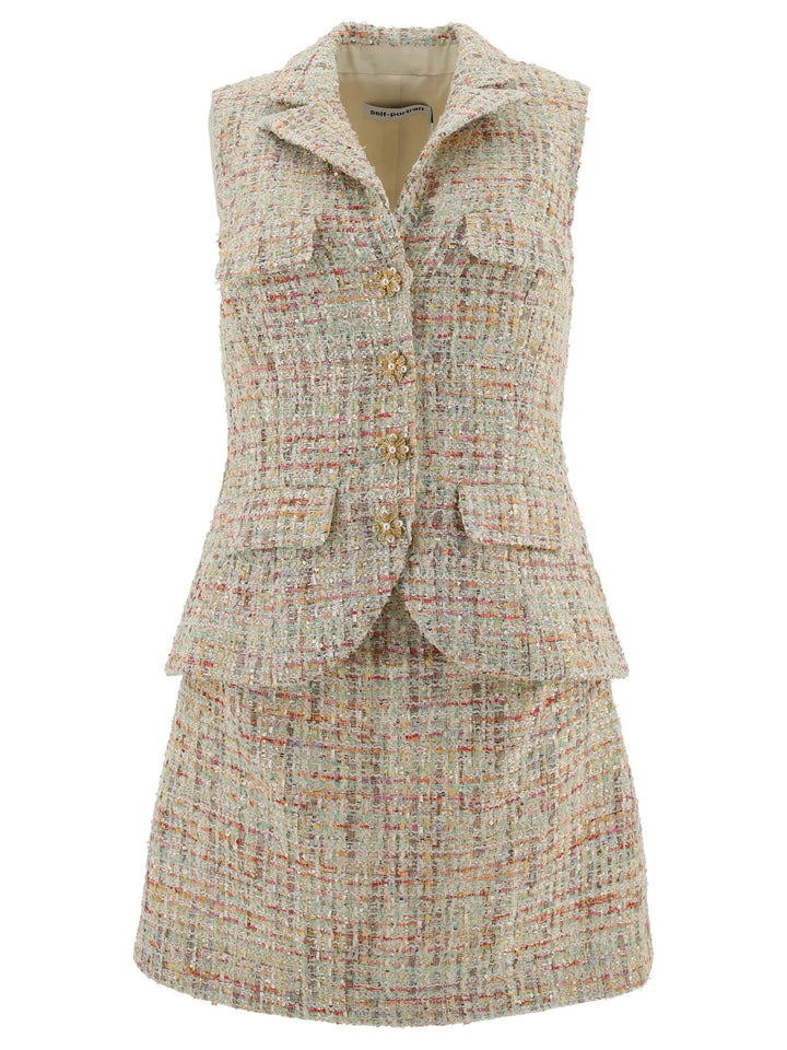 Bouclé Dress Dresses Beige