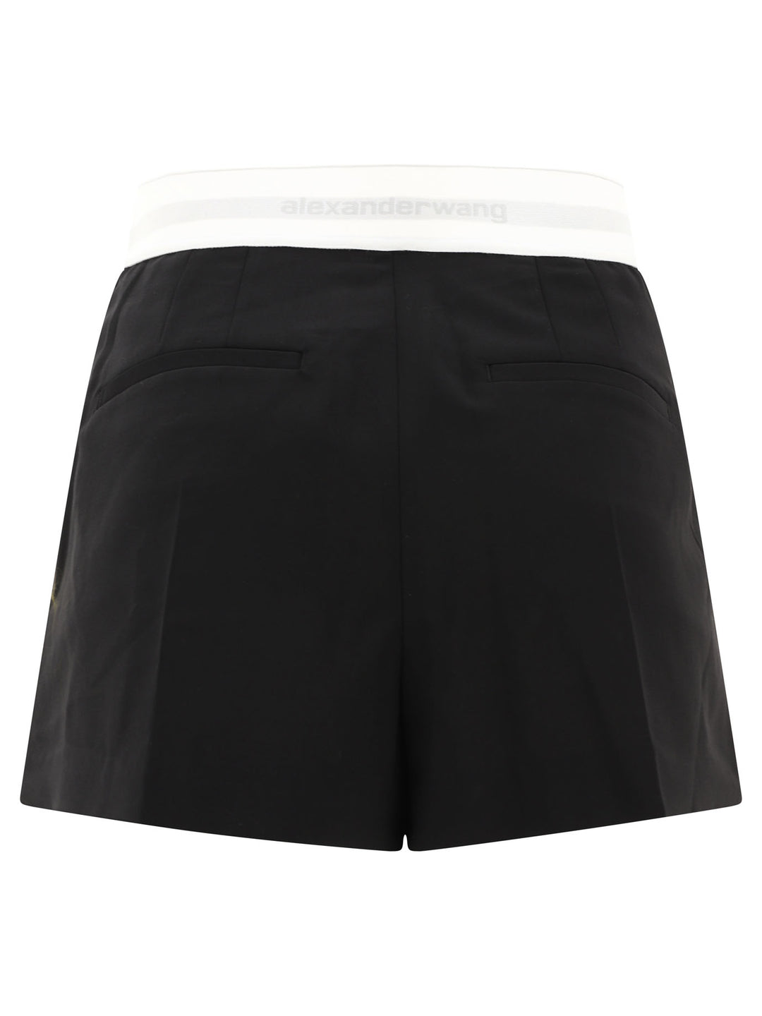 High-Waist Pleated  With Logo Elastic Short Black