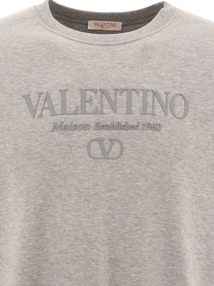 Sweatshirt With Valentino Print Sweatshirts Grey