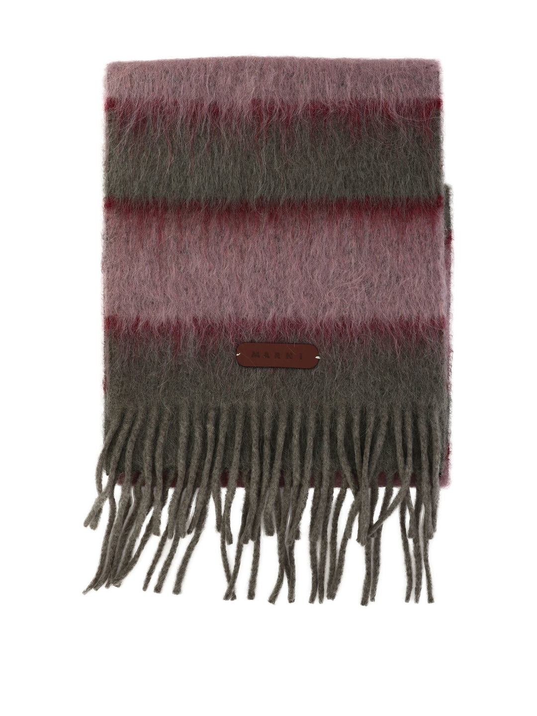 Fringed And Striped Scarf Scarves Pink