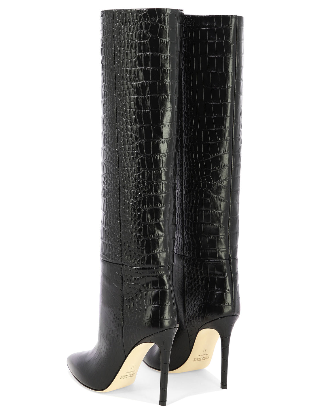 Embossed Croco Stivali & Stivaletti Black