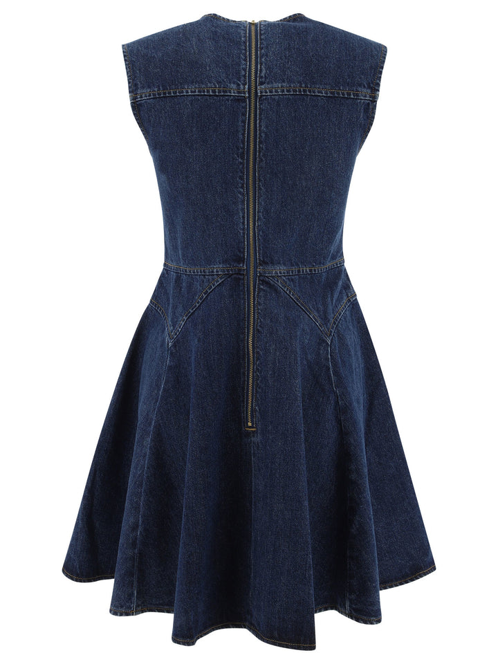 Denim Skater Dress Dresses Blue