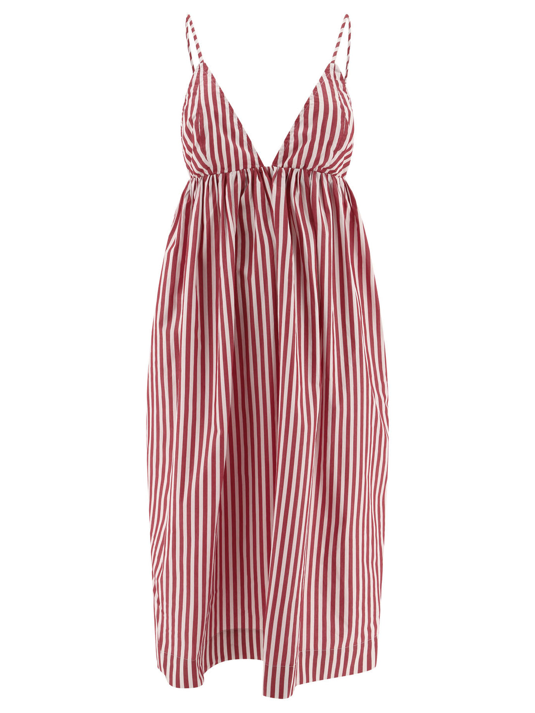 Striped Midi Dress Dresses Red