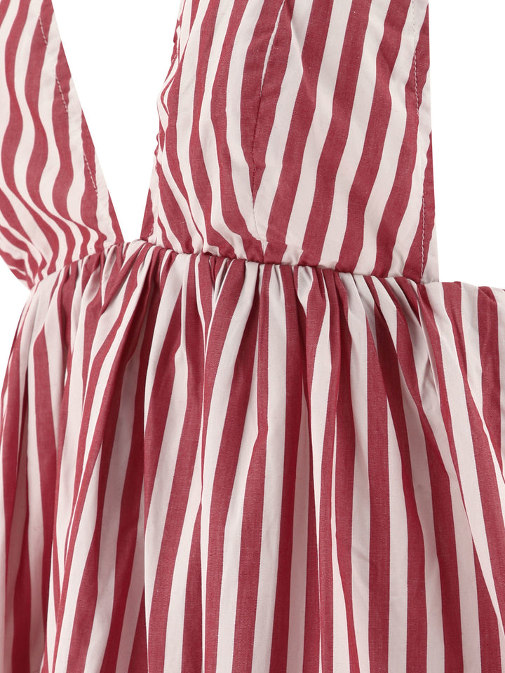 Striped Midi Dress Dresses Red