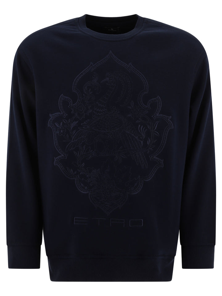 Sweatshirt With Embroidered Logo Sweatshirts Blue