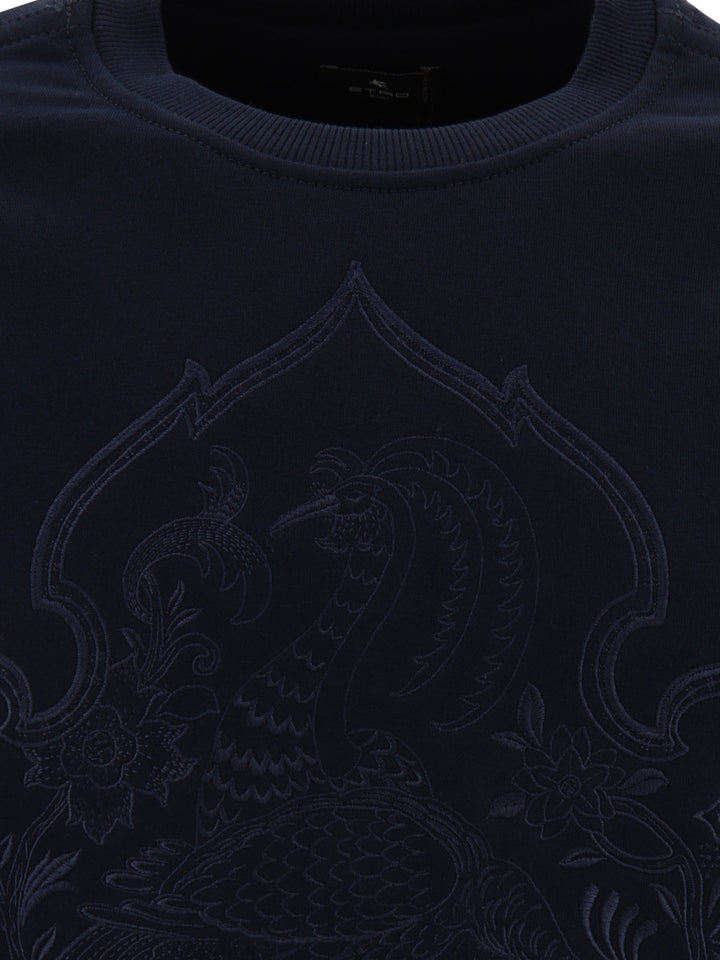 Sweatshirt With Embroidered Logo Sweatshirts Blue