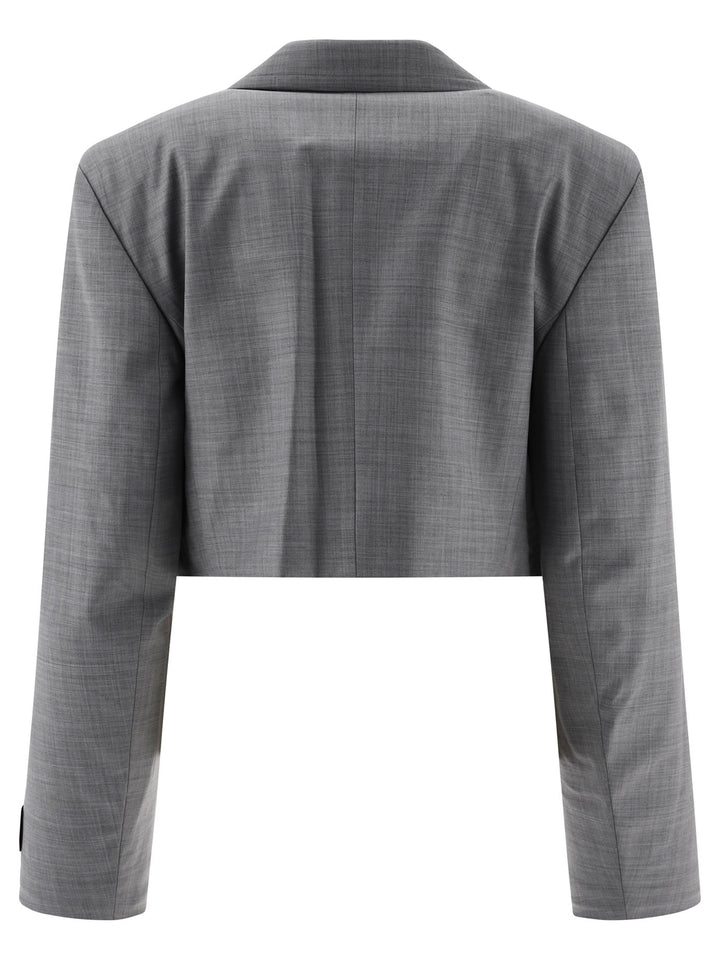 Pre-Styled Cropped Blazer With Dickie Jackets Grey