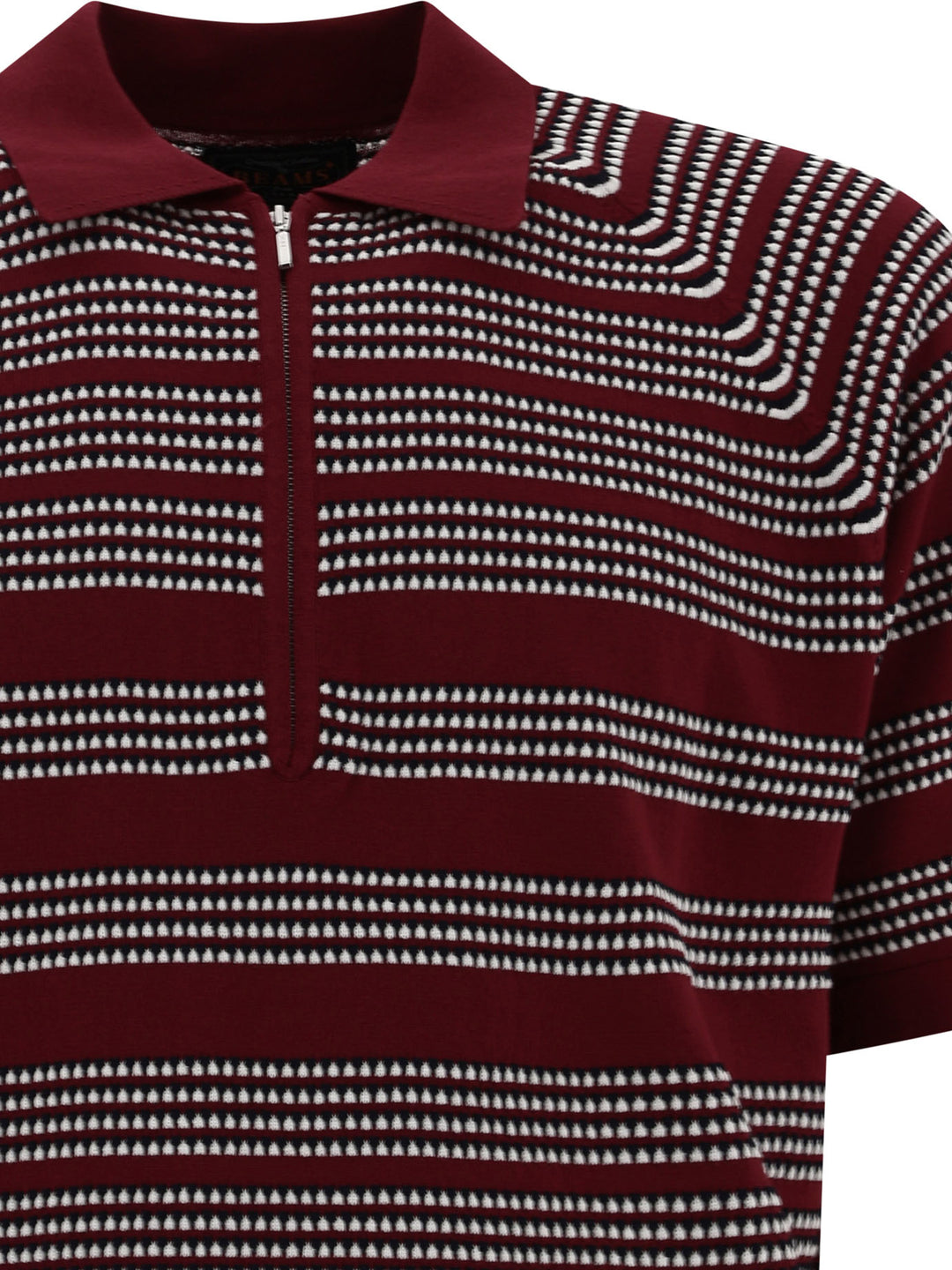 Half-Zip Jacquard Polo Shirt Polo Shirts Bordeaux