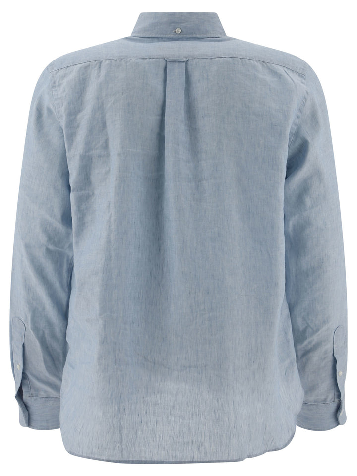 Linen Shirt With Chest Pocket Shirts Light Blue