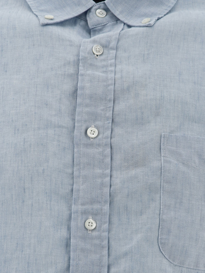 Linen Shirt With Chest Pocket Shirts Light Blue