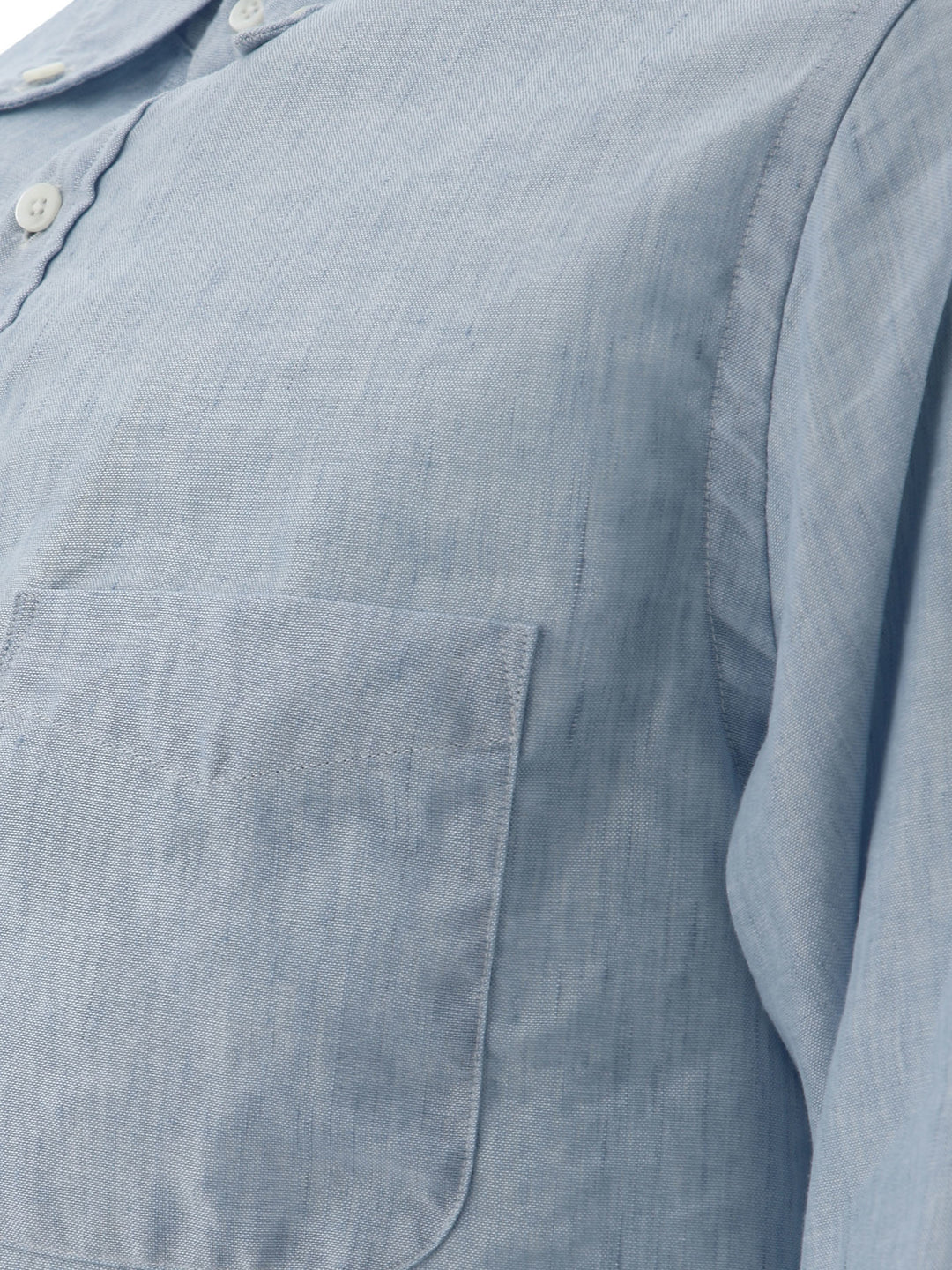 Linen Shirt With Chest Pocket Shirts Light Blue