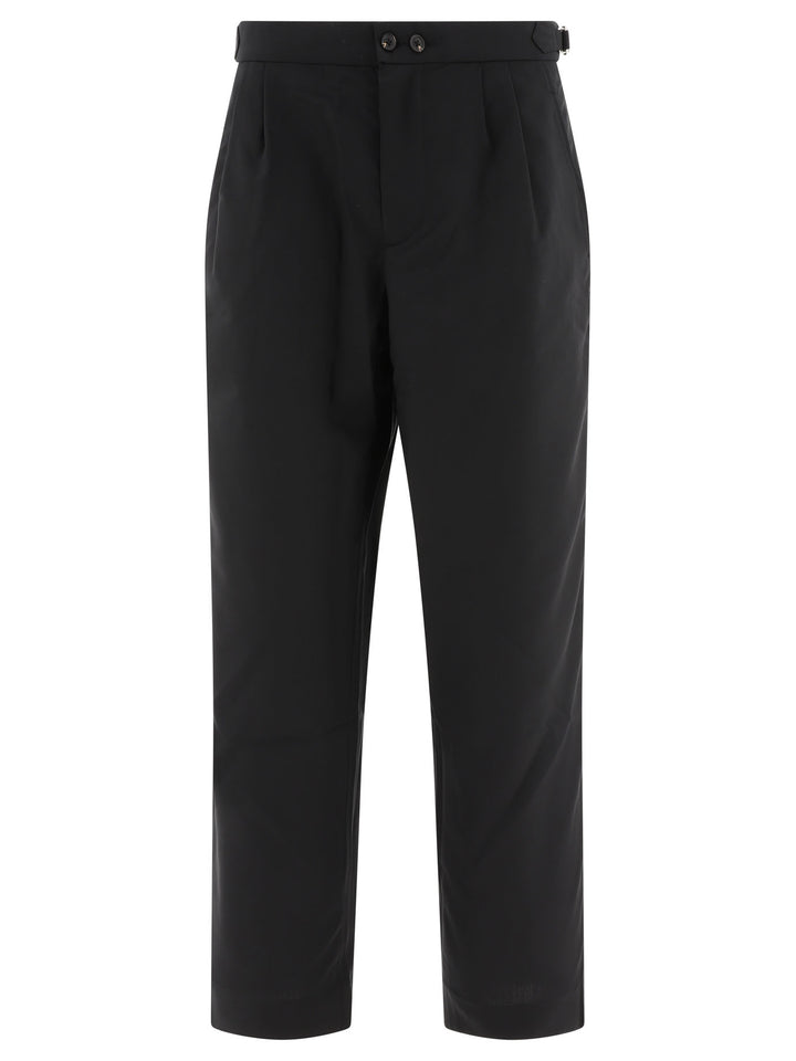 Tropical Wool Double Button Trousers Black