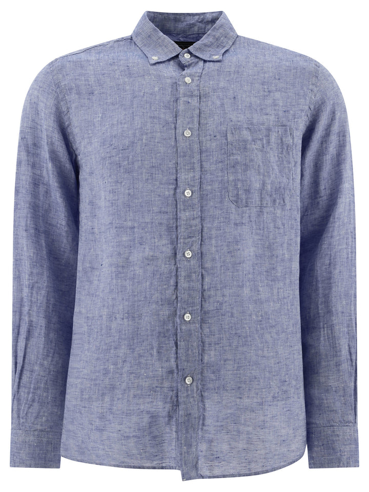 Oxford Linen Shirt Shirts Blue