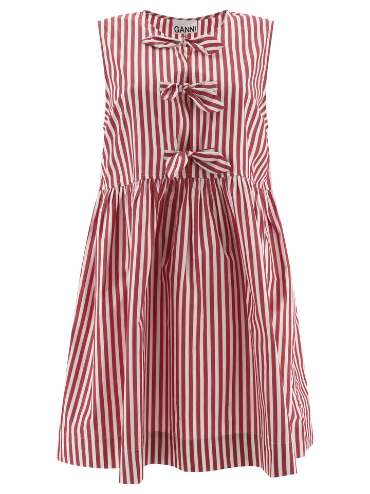 Striped Dress With Bows Dresses Red