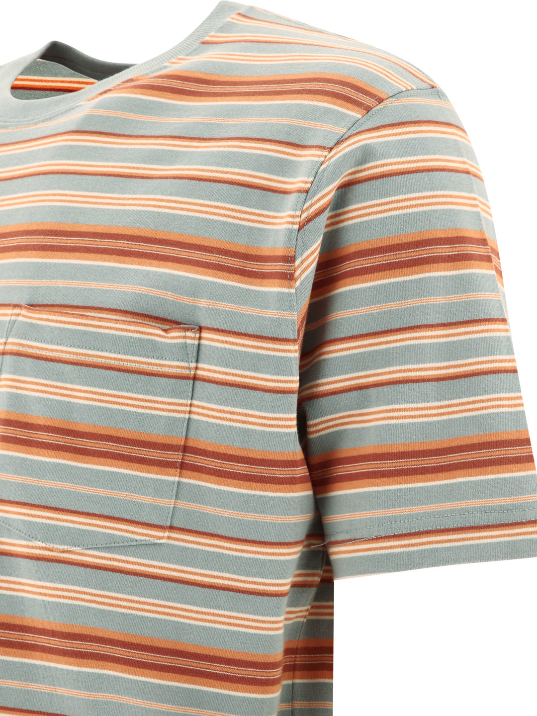 Multi Stripe Pocket T-Shirts Grey