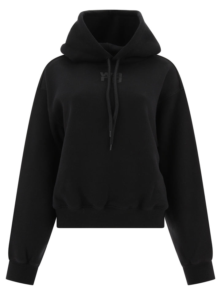 Puff Logo Hoodie In Structured Terry Sweatshirts Black