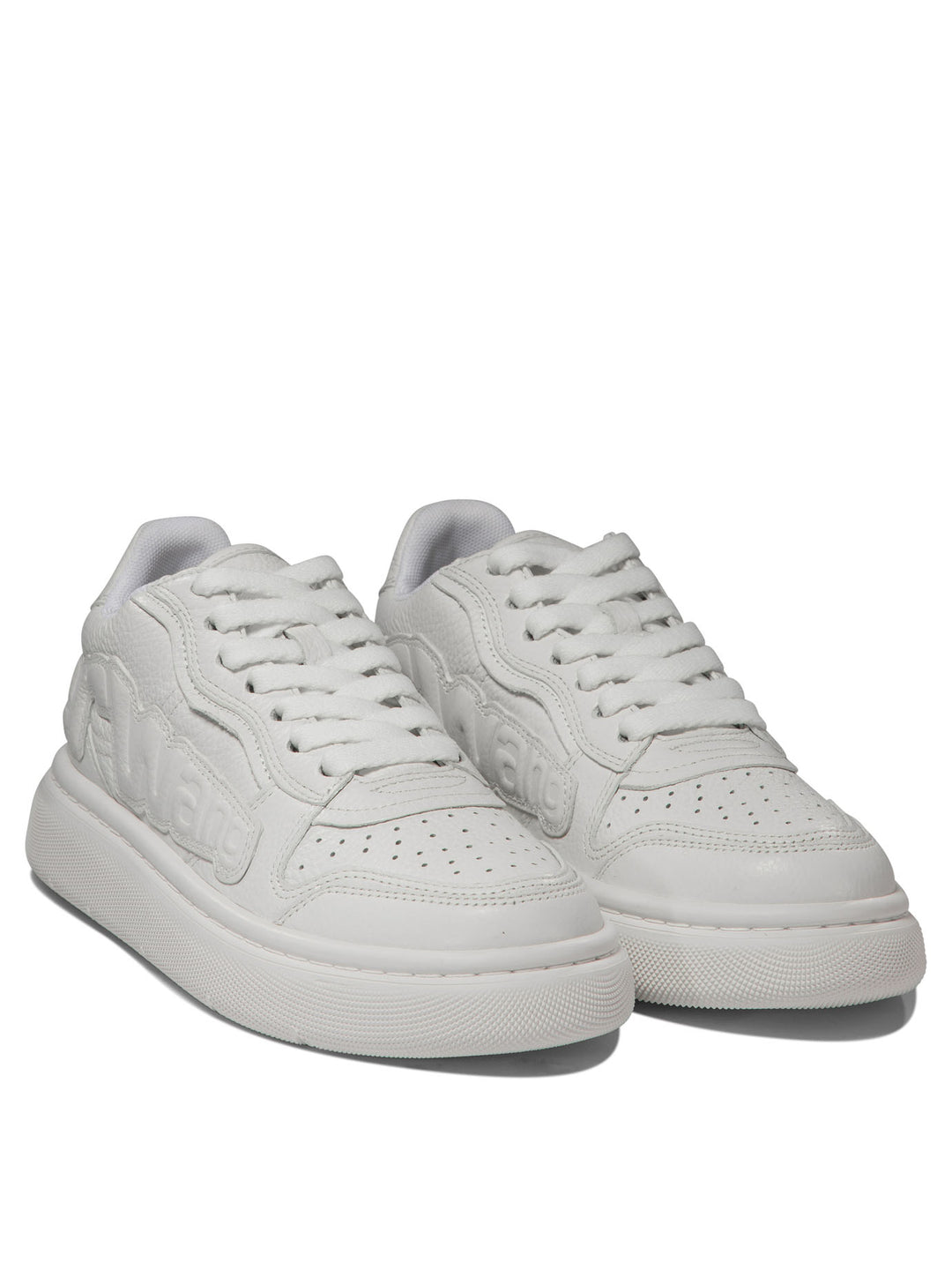 Puff Pebble Leather Sneakers With Logo Sneakers & Slip-On White