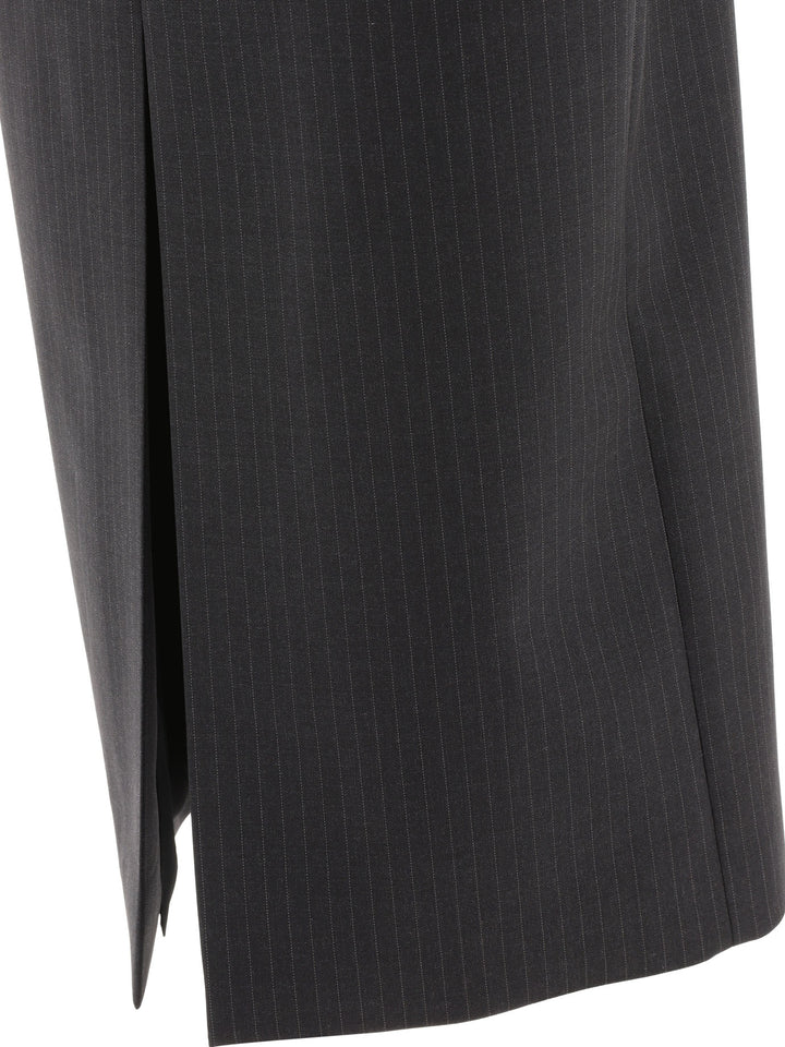 Pinstriped Pencil Skirt Skirts Grey