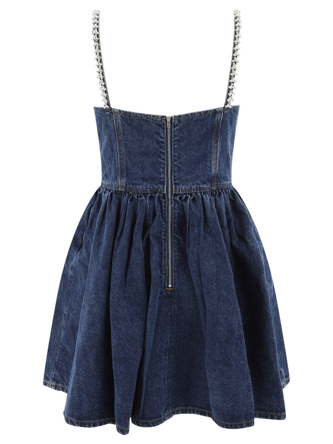 Diamante Denim Flared Dress Dresses Blue