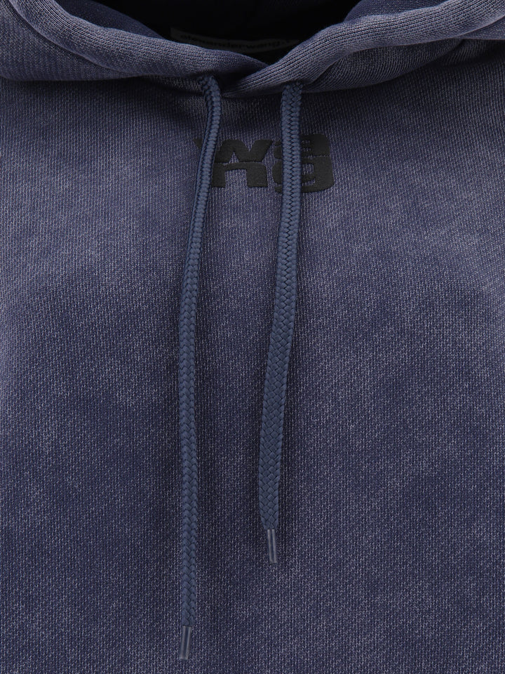 Puff Logo Hoodie In Structured Terry Sweatshirts Blue