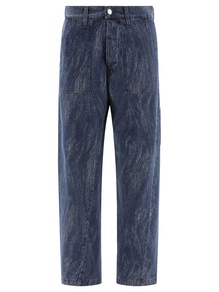 Wide Twist Jeans Blue